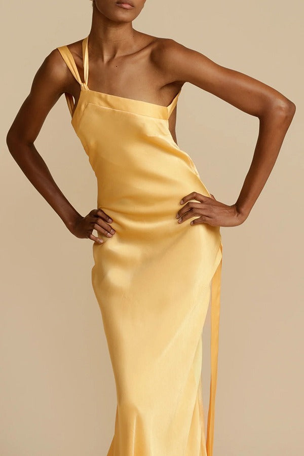 Satin One Shoulder Bodycon Formal Dress image 7
