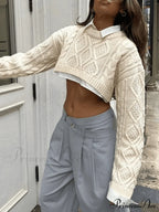 Cable Knit Graceful Crop Cami Top image 2