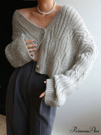 Cable Knit Graceful Crop Cardigan image 3