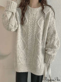 Cable Knit Graceful Cropped Sweater image 1