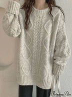 Cable Knit Graceful Cropped Sweater image 1