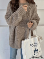 Cable Knit Graceful Cropped Sweater image 5