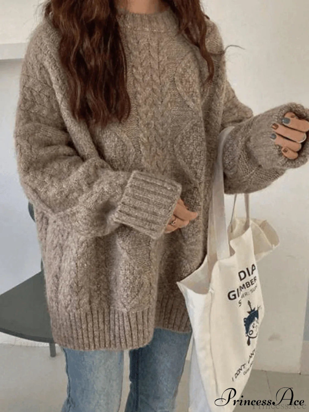 Cable Knit Graceful Cropped Sweater image 6
