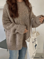 Cable Knit Graceful Cropped Sweater image 6