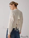 Cable Knit Graceful Tie Back Sweater image 1