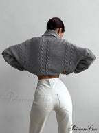 Cable Knit Graceful Turtleneck Oversized Sweater image 2