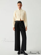 Cable Knit Two Trendy Way Zip Crop Cardigan image 5