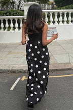 Casual Patchwork Polka Dot Maxi Dress image 4