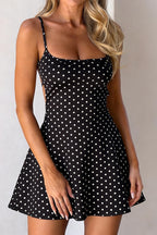 Elegant Polka Dot Cutout Tie Cami Mini Dress image 4