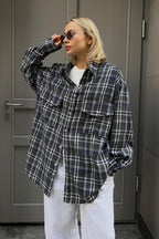 Plaid Striped Mid-Length Blouse image 8