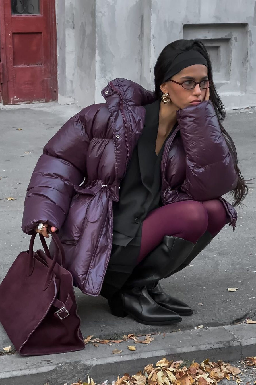 Solid Color Zipped Hooded Puffer Jacket image 3