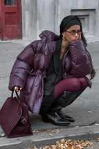 Solid Color Zipped Hooded Puffer Jacket image 3