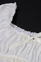Elegant Puff Sleeve Crop Slim Skirt Set image 8