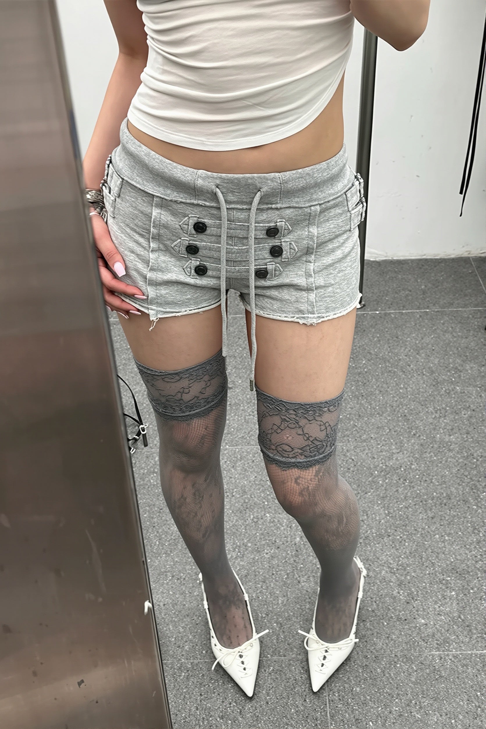 Chic Y2K Streetwear Distressed Denim Booty Shorts image 1