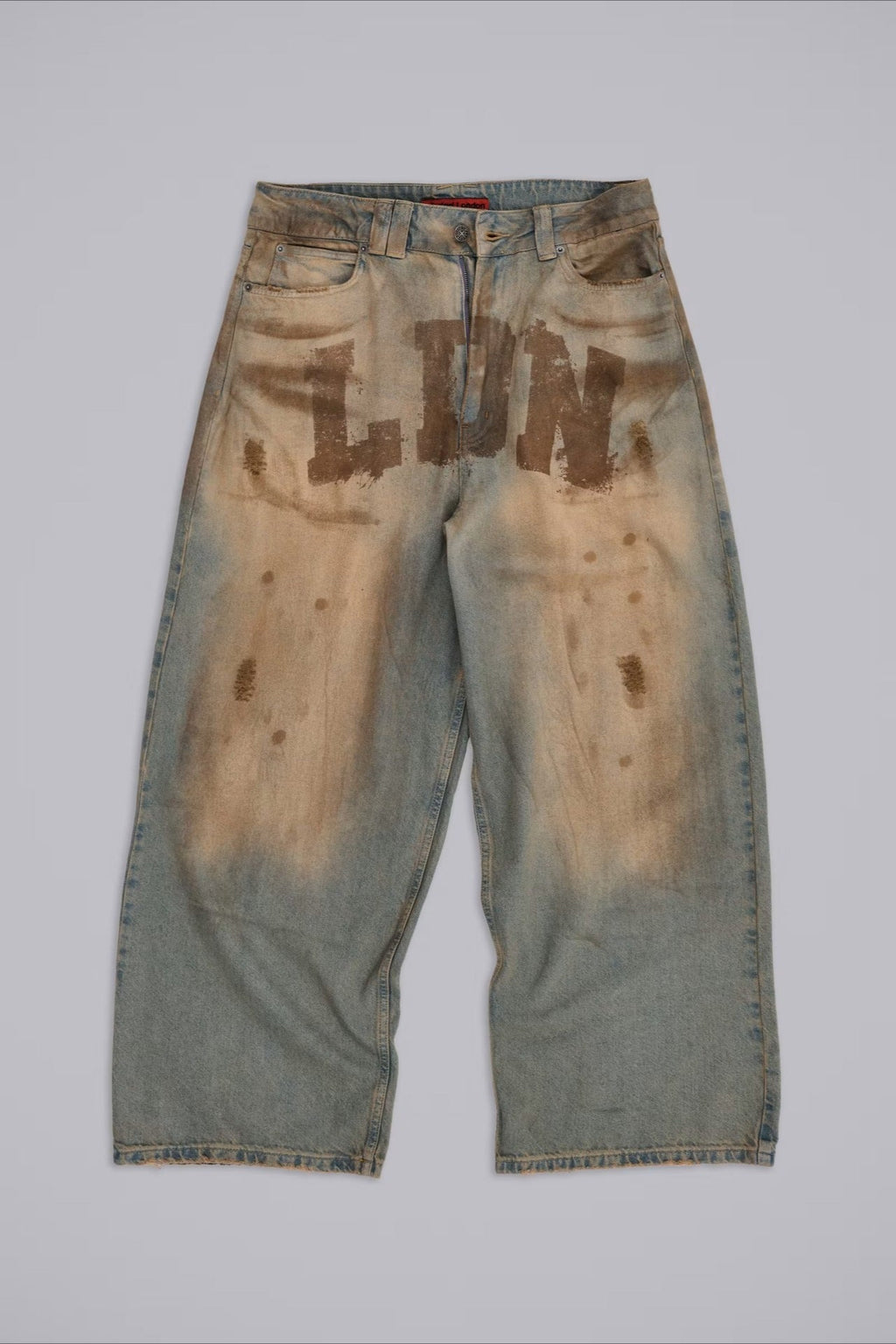Chic Y2K Streetwear Washed Letter Print Jeans image 3