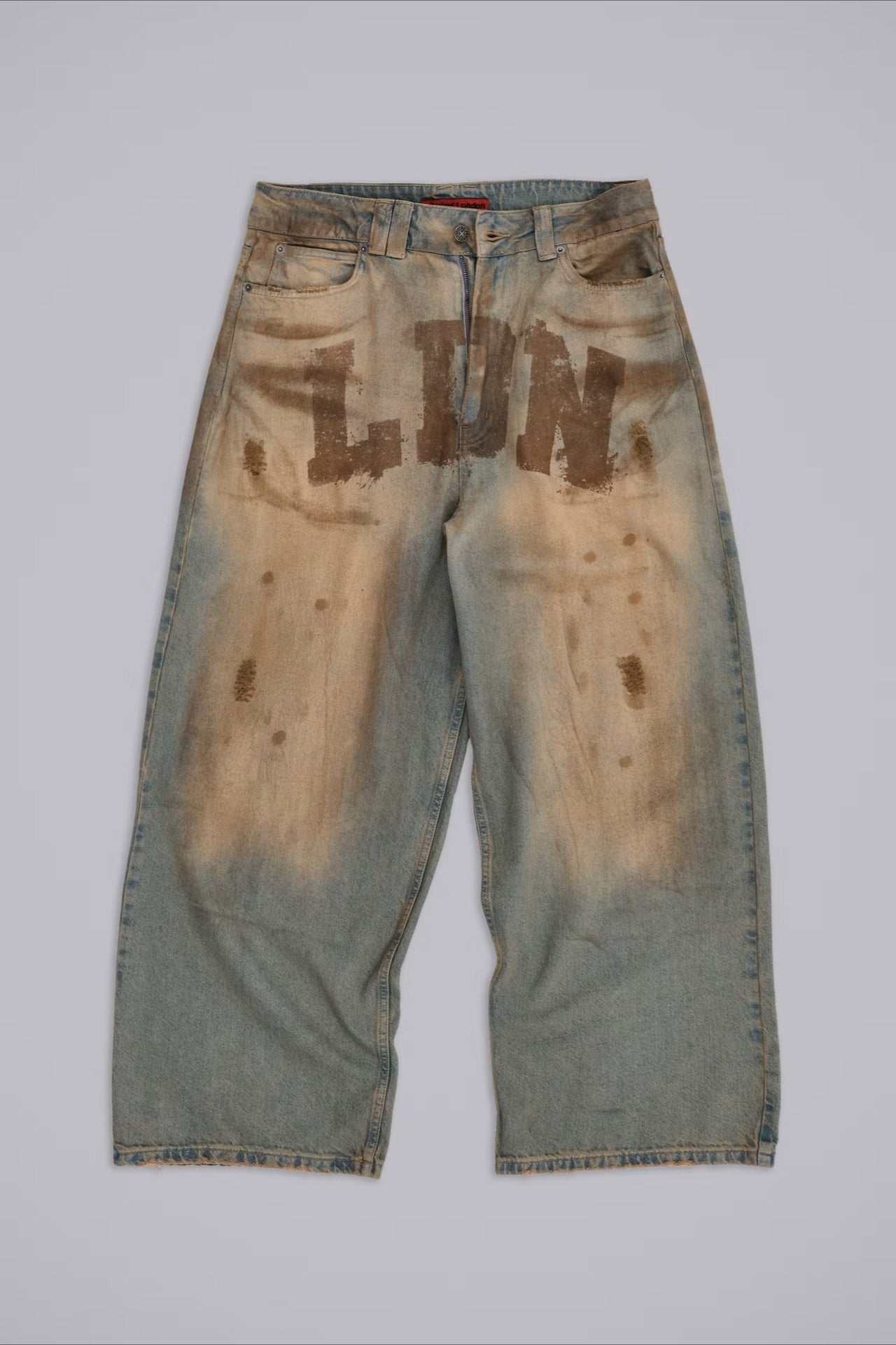 Chic Y2K Streetwear Washed Letter Print Jeans image 3