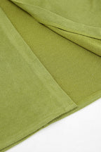 Velvet Green High-Waisted Slit Midi Skirt image 3