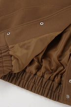 Stand Collar Melange Brown Wool Coat image 6