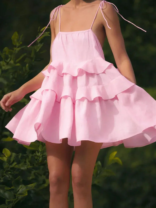 Cake Neck High-Waist Mini Dress image 1
