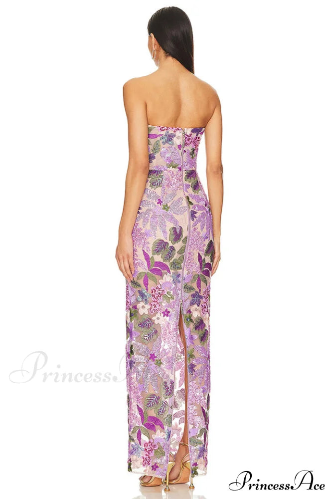 Calista Sequin Stylish Embroidered Maxi Dress image 5