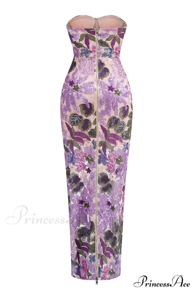 Calista Sequin Stylish Embroidered Maxi Dress image 7
