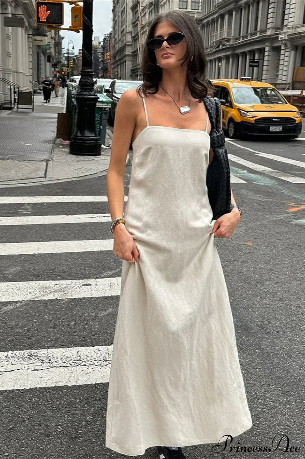 Cami Cotton Linen Loose A Line Maxi Dress image 2