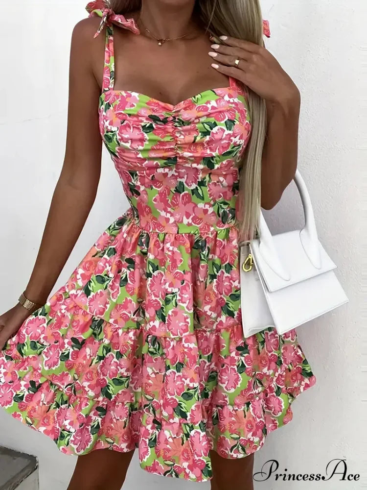 Cami Ruffle Spaghetti Design Gown Flowered with Hem Straps image 5
