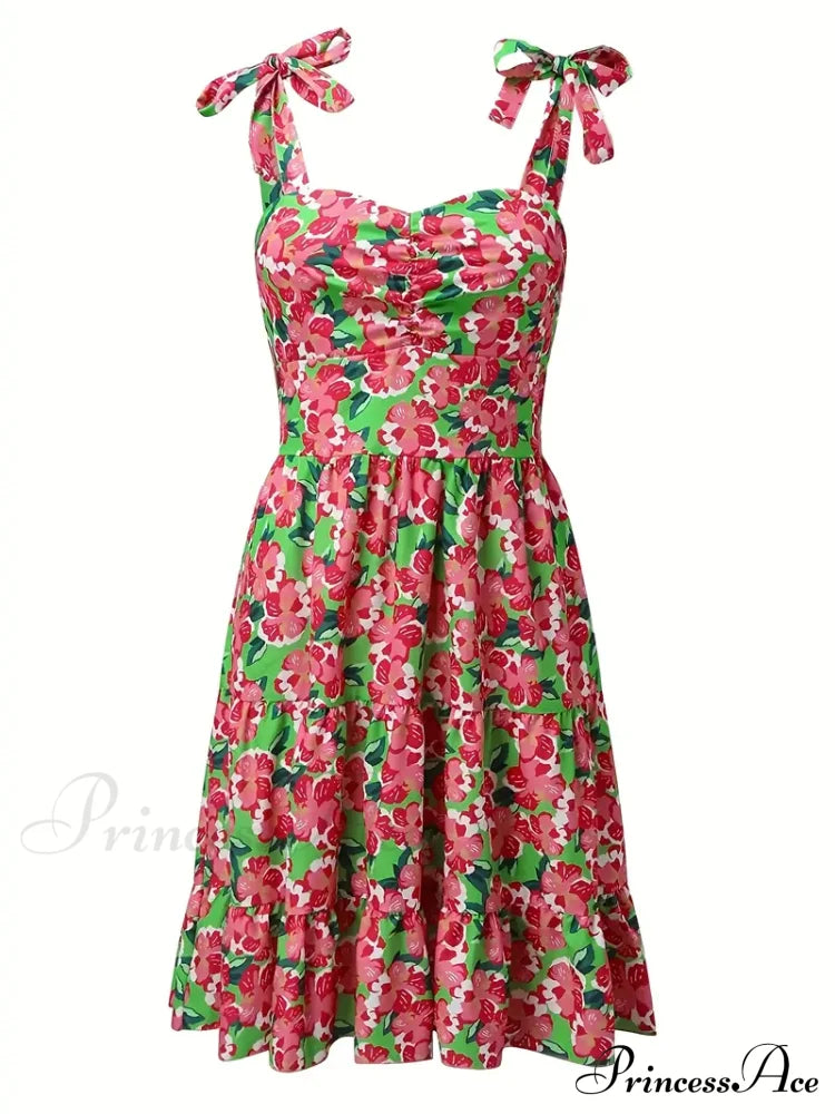 Cami Ruffle Spaghetti Design Gown Flowered with Hem Straps image 3
