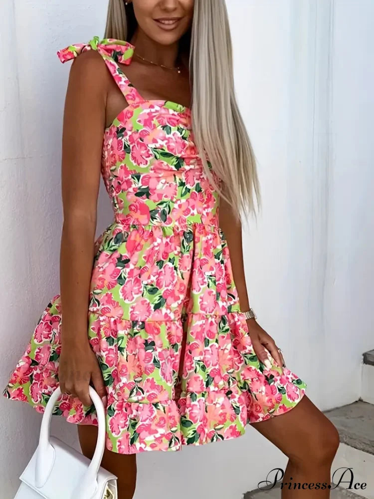 Cami Ruffle Spaghetti Design Gown Flowered with Hem Straps image 7