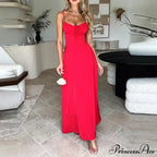 Cami Tie Up Charming Solid Maxi Dress image 3