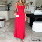 Cami Tie Up Charming Solid Maxi Dress image 5