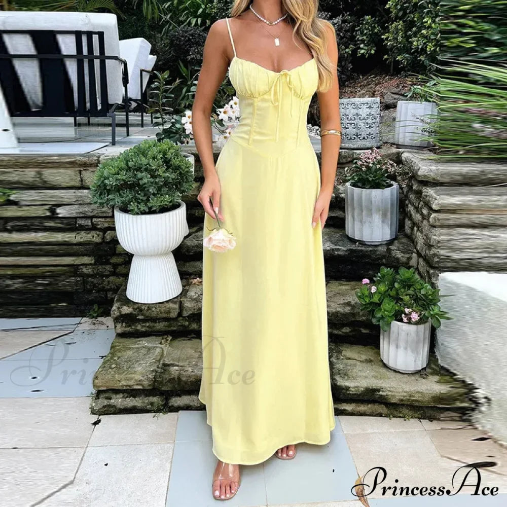 Cami Tie Up Charming Solid Maxi Dress image 11