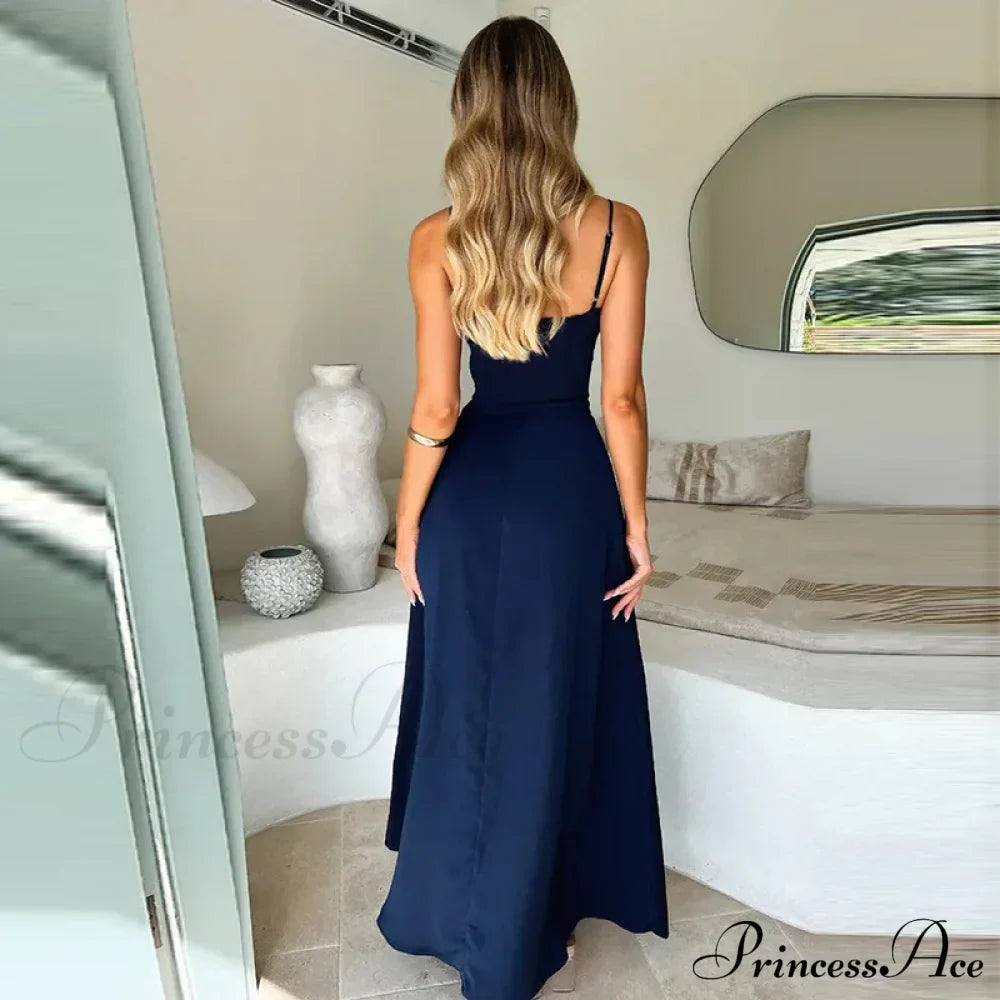 Cami Tie Up Charming Solid Maxi Dress image 15