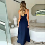 Cami Tie Up Charming Solid Maxi Dress image 15