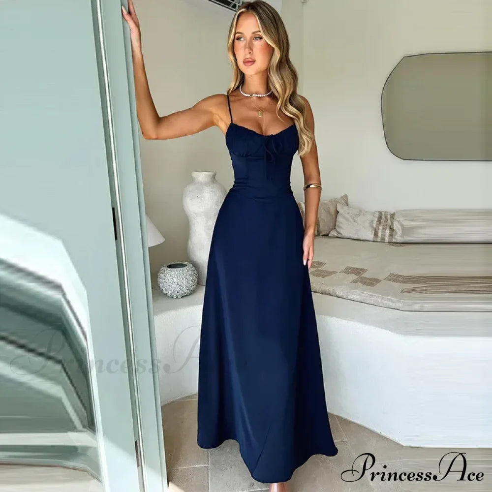 Cami Tie Up Charming Solid Maxi Dress image 16
