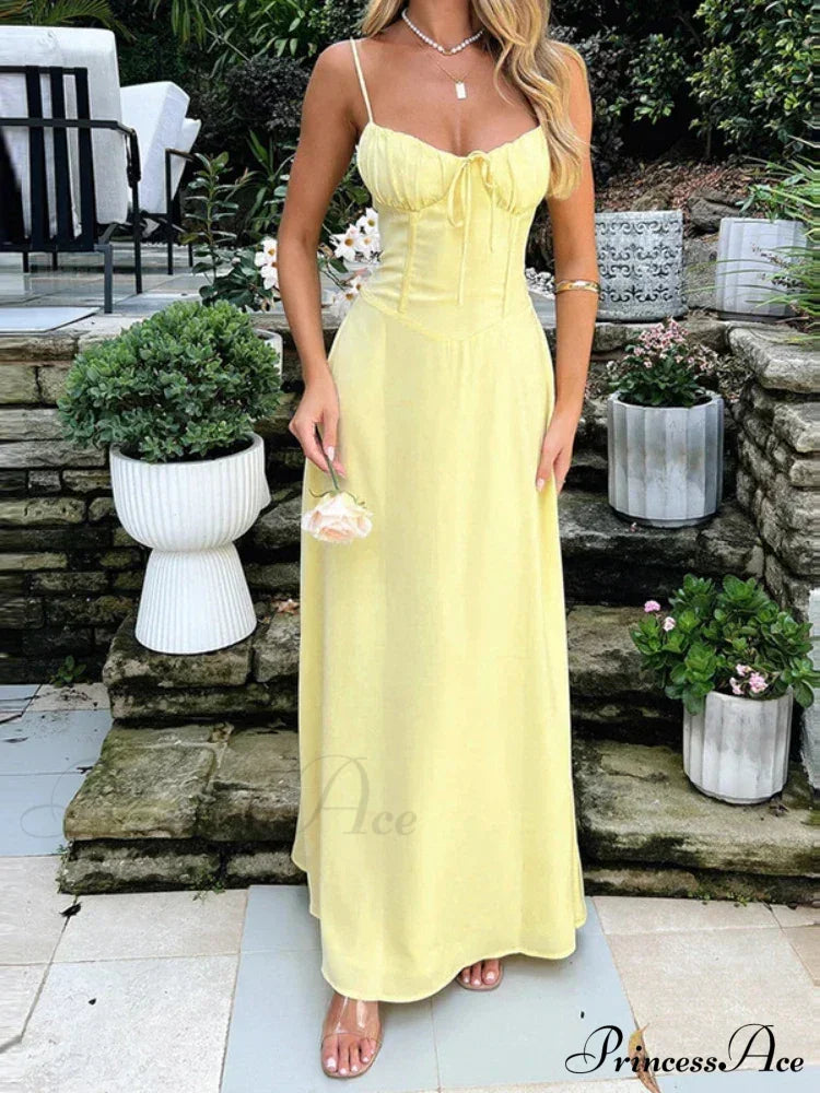 Cami Tie Up Charming Solid Maxi Dress image 7