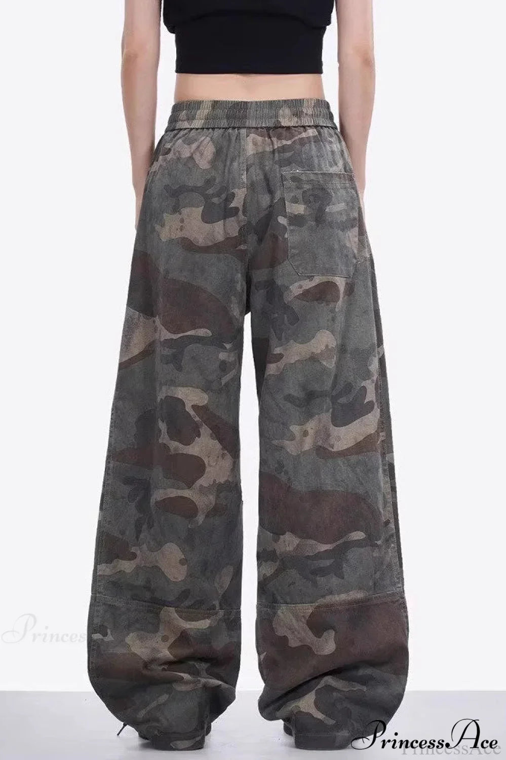 Camo High Waist Wide Leg Cargo Pants image 4