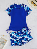 Camouflage Rash Guard Shorts Two Piece Set image 4