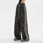 Camouflage Striped Loose Jogging Pants image 5