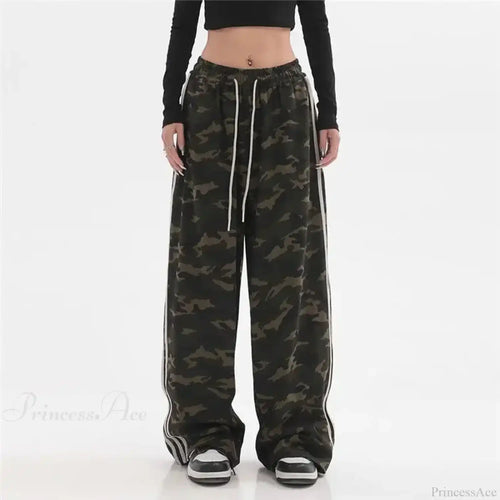Camouflage Striped Loose Jogging Pants image 2