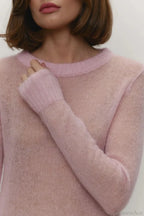 Candy Color Sheer Crew Neck Knit Sweater image 12