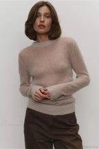Candy Color Sheer Crew Neck Knit Sweater image 3