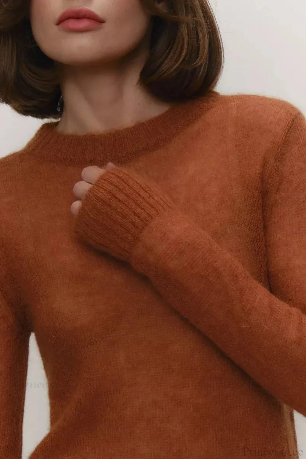 Candy Color Sheer Crew Neck Knit Sweater image 10