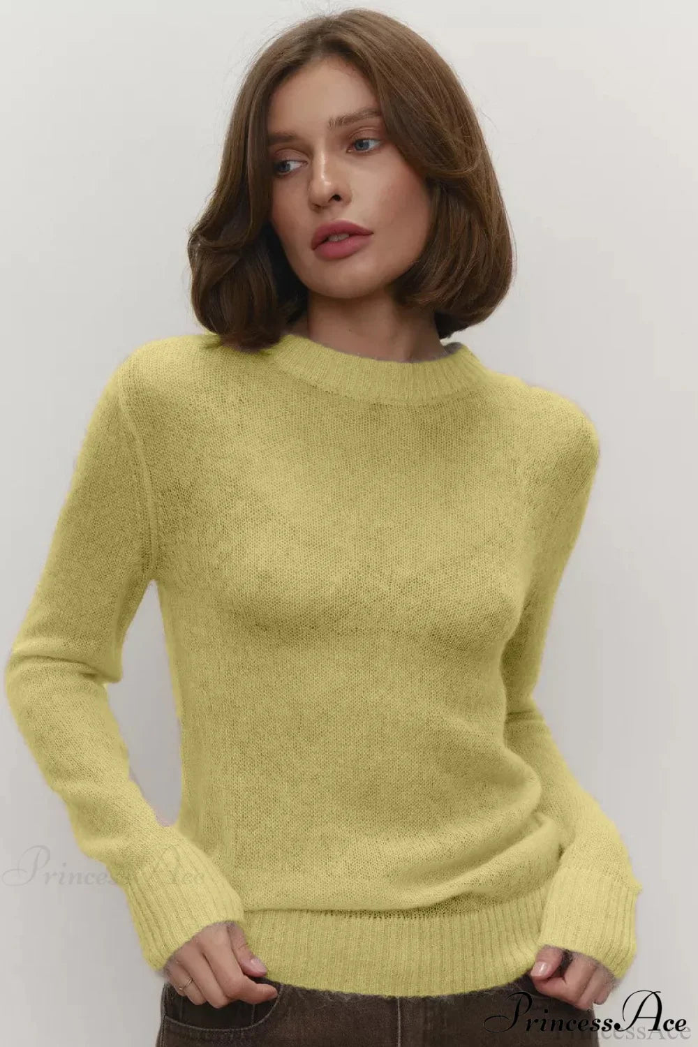 Candy Pastels Sheer Crew Neck Lightweight Knit Top image 19