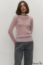 Candy Pastels Sheer Crew Neck Lightweight Knit Top image 10