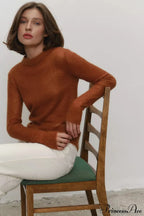 Candy Pastels Sheer Crew Neck Lightweight Knit Top image 20