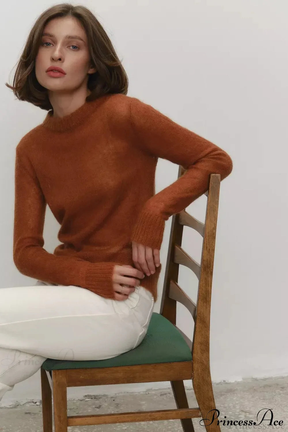 Candy Pastels Sheer Crew Neck Lightweight Knit Top image 20