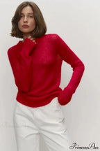 Candy Pastels Sheer Crew Neck Lightweight Knit Top image 22