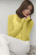 Candy Pastels Sheer Crew Neck Lightweight Knit Top image 18