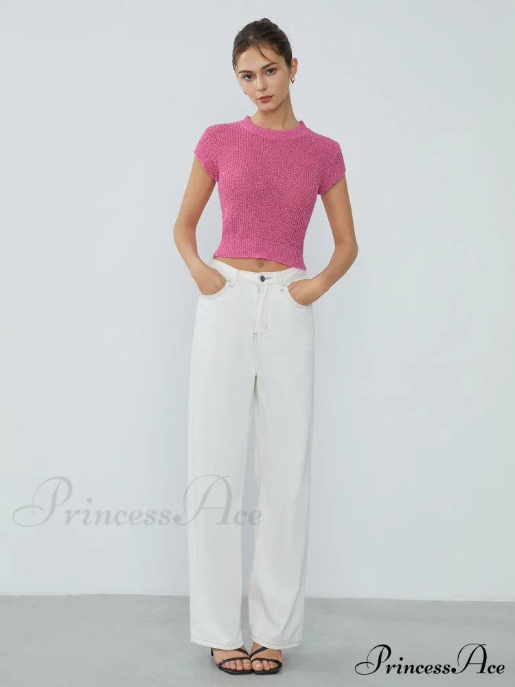 Cap Sleeve Graceful Knit Crop Top image 5